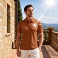 thumbnail image 6 of CCRFTGI Polo Shirts for Men Short Sleeve Casual Performance Moisture Wicking Quick Dry Men's Polo Shirts Golf Tennis Summer Shirts Plain Pique Polo Shirts Saffron M, 6 of 9