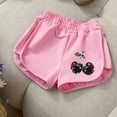thumbnail image 2 of Girls Elastic Waist Rhinestone Cherry Graphic Shorts Curved Hem Soft Cotton Feel Loose Summer Casual Kids Sports Shorts(Pink6,12-24 Months), 2 of 4