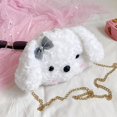 thumbnail image 3 of Monedero Kawaii para mujer, lindo bolso de animales para niñas, bolso de felpa esponjoso, bolso de hombro tipo bandolera con correa de cadena, 3 of 5