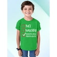 thumbnail image 2 of Christmas Innocent Until Proven Guilty Check Shirt for Kids Youth Tshirt, L, Green, 2 of 6
