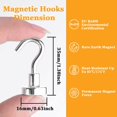 thumbnail image 3 of Ganchos magnéticos pesados ​​de más de 25 libras, ganchos magnéticos para llaves de neodimio, ganchos magnéticos para refrigerador de montaje en pared, herramientas de almacenamiento de techo para pu TUNC Sencillez, 3 of 4