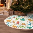 thumbnail image 6 of Daiia Dinosaur Drawing Merry Christmas Tree Skirt , Xmas Large Lace-up Tree Skirt, Santa Snowflakes Rustic Home Decorations New Year Party Farmhouse Decor-48", 6 of 7