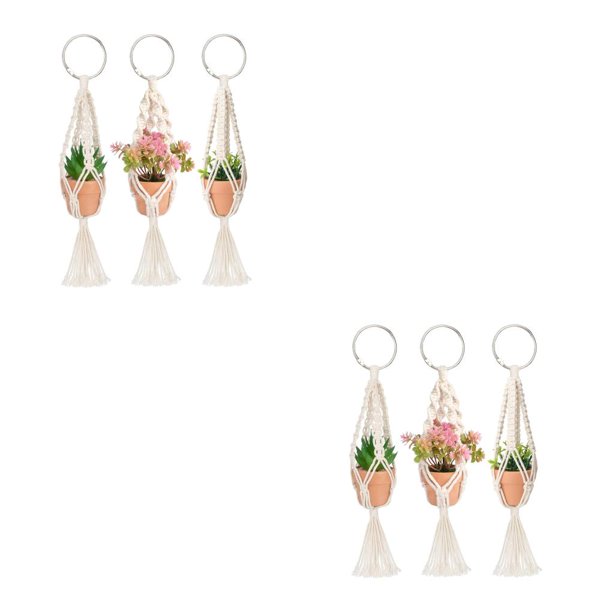 Toystoory 3 Pieces Macrame Plant Hangers Simple Fixator Holder Flower Hanging Household Pot Plants Outdoor Indoor Scene Style Layout Como se muestra 2piezas