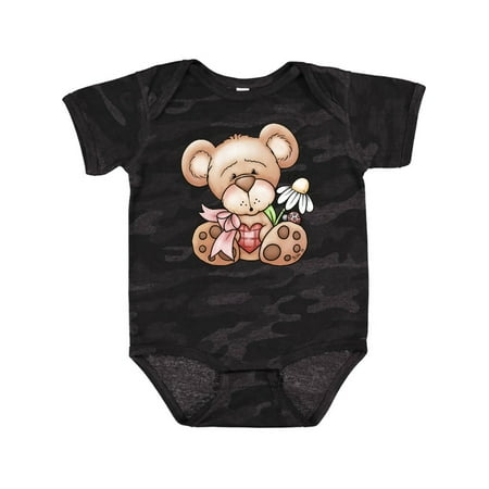 

Inktastic Teddy Bear Ladybug Daisy Flower Gift Baby Girl Bodysuit