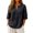 Black, variant on Cotton Linen Women Blouses V Neck Plain 3/4 Sleeve Casual Blouses for Women Pullover Shirts Lightweight Loose Fit Tunic Tops, Beige, L