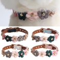 thumbnail image 3 of POINTERTECK Pet Adjustable PU Collar for Small Medium Dogs Shiny Lovely Colorful Flowers with Shiny Diamonds, 3 of 11