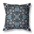 thumbnail image 2 of Paisley Leaf Geo Indoor/Outdoor Pillow in Black Gray Midnight Blue 18x18, 2 of 7