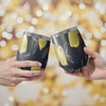 thumbnail image 2 of 12oz Stemless Wine Tumblers Yellow Lemon Fruit Slices DarkBlue Pattern Vacuum Insulated Stainless Steel Travel Tumbler Cups Mug with Lid and Straw for Champaign,Cocktail,Beer with Cleaning Brush, 2 of 5