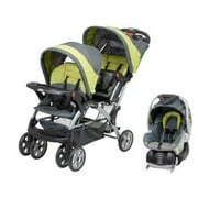Angle View: Baby Trend Sit N Stand Inline Double Baby Stroller & Car Seat Travel System