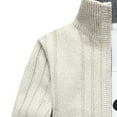 thumbnail image 4 of XMMSWDLA Mens Plus Top Solid Color Casual Stand Collar Knit Cardigan Sweater Jacket, 4 of 4