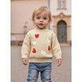 thumbnail image 5 of Qmyliery Baby Girl Sweater Long Sleeve Crew Neck Strawberry Bow Embroidery Knit Tops Newborn Pullover, 5 of 9