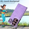 thumbnail image 2 of Nalacover for Samsung Galaxy S22 Ultra Wallet Case with Card Slots & Metal Finger Ring, Durable PU Leather Back Double Magnetic Botton Flip Kickstand Purse Shockproof Phone Case,Purple, 2 of 10
