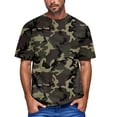 thumbnail image 2 of Dresfit Gym Shirts Mens Crew Neck Camouflage Tennis Tops Short Sleeve Cotton Relaxed Fit Work Out T Shirts Lightweight Basic Tees Dark Green M, 2 of 6