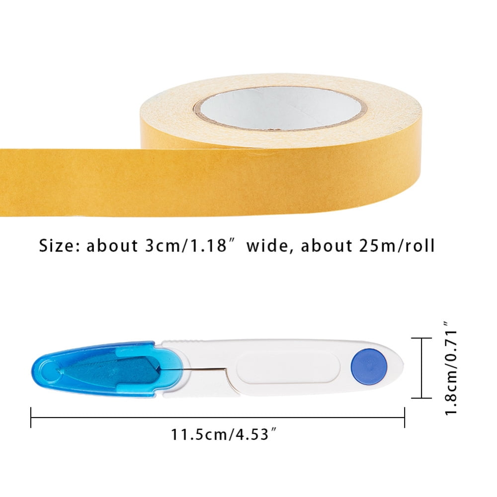 DIY Kit with Double-sided Non-slip Adhesive Tape and Stainless Steel U Shaped Mixed Color Tape: 30mm 25m/roll 2rolls/set