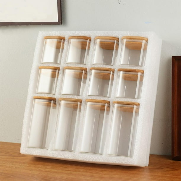 12x tarro de vidrio con tapa, diseño moderno, tarro de vidrio transparente para almacenamiento de alimentos, recipiente hermético sellado para granos perfecl Tarro de almacenamiento