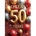 thumbnail image 4 of LUUFILx Golden 50th Anniversary Balloon Backdrop Banner Party Supplies Birthday Celebration Decorations Photography Props Years Background, 4 of 7
