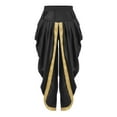 thumbnail image 2 of Yartina Kids Boys Dhoti Pants Satin Harem Trousers Traditional Draped Casual Baggy Pants with Gold Trim Black 16, 2 of 4