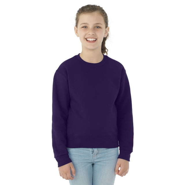 Jerzees Youth NuBlend Crew Neck Sweatshirt, M, Deep Purple