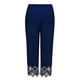 thumbnail image 5 of Gibobby Leggings Mujer Leggings verano yoga para mujer Pantalones deportivos encaje granparas con costuras color sólido（Azul marino， XXL), 5 of 5