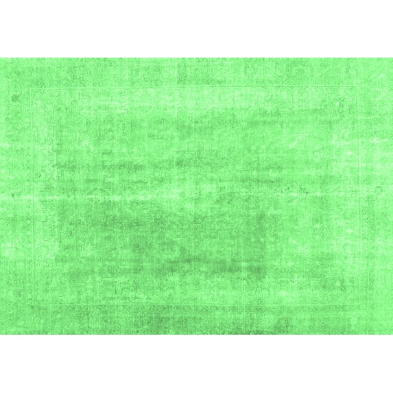 Ahgly Company Indoor Rectangle Abstract Emerald Green Contemporary Area Rugs, 5' x 8'