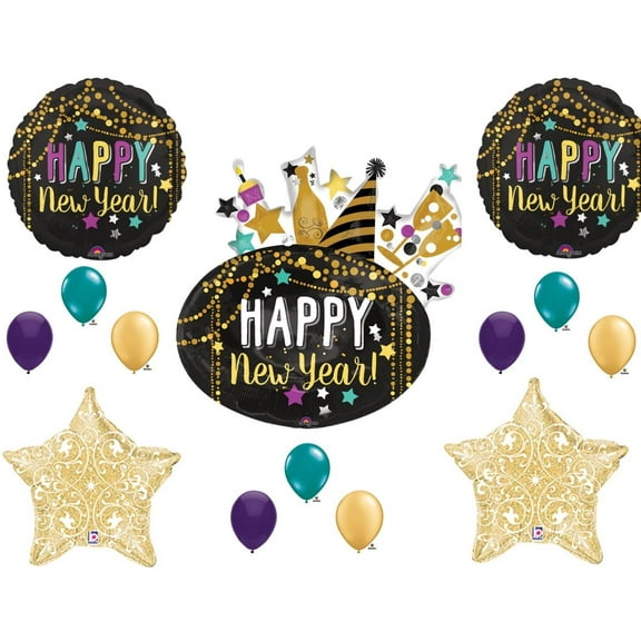 Festive Happy New Year Year's Eve 2019 Party Balloons Decoration Supplies