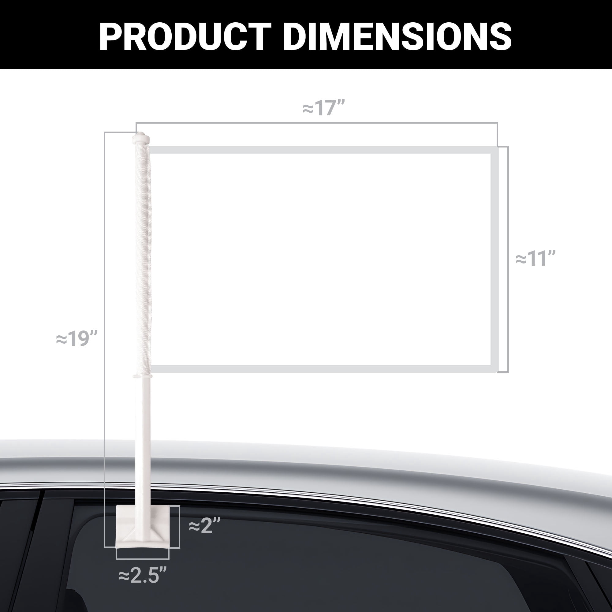 G128 2 Pack: American USA Car Flag | 11x17 In | Double LiteWeave Pro Series Double Sided Printed 150D Polyester | Flagpole Included | Perfect for Festival Celebrations, Parades