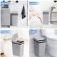 thumbnail image 5 of Cubo de basura de inducción inteligente Bote de basura sin contacto Ahorro de espacio Baño Bote de basura inteligente Bote de basura automático para Gris Macarena  Bote de basura de cocina, 5 of 7