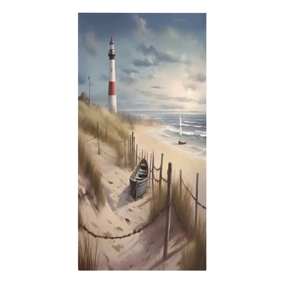 RKSupls Lighthouse Boat Fence Beach Microfiber Beach Towel Absorbent Compact Towels for Swimming Pool Beach Travel Things for Vacation Essentials Adult Gift,61.4×30.3Inch