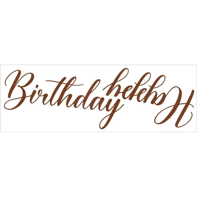 Happy Birthday Sign for Backdrop, Large Happy Birthday Decal Easy Peel & Stick Gold Birthday Wall Decoration for Balloon Arch Party Decor Baby Shower Photo Prop