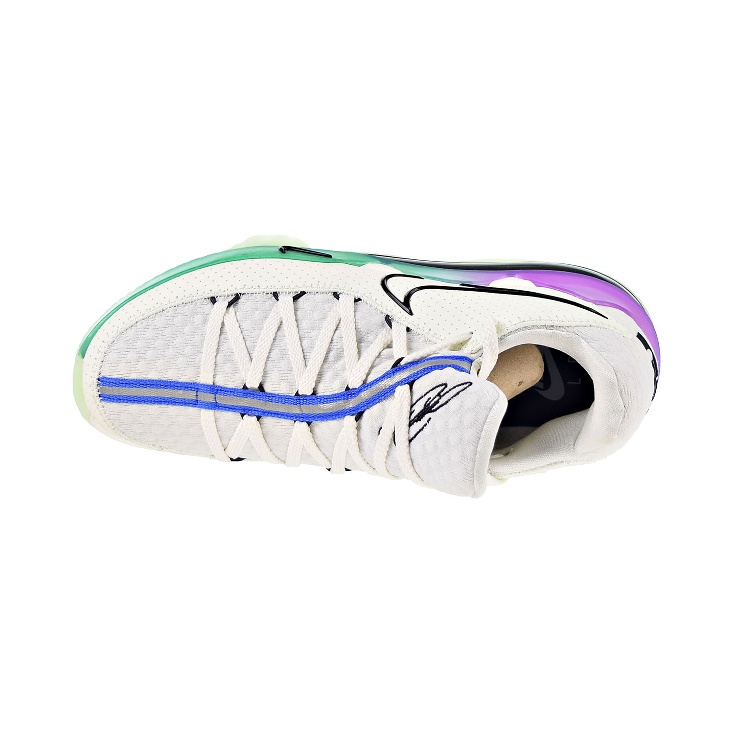 Nike Lebron XVII Low "Glow In The Dark" Men's Shoes Spruce Aura-Black Racer Blue cd5007-005 - image 5 of 6