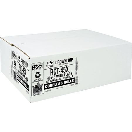 Aluf Plastics 45 Gallon Trash Can Liners (100 Count) - 40" x 46" - Thick 1.5 MIL Equivalent Black Trash Bags for Bathroom, Kitchen, Office, Industrial, Commercial, Recycling and More