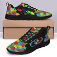 thumbnail image 4 of Autism Shoes Women Men Running Sneakers Autism Awareness Puzzle Print Tennis Walking Shoes Black Size 4.5, 4 of 5