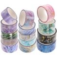 thumbnail image 1 of Decorative Duct Tape Multifunctional Adhesive Pocket Journal Bronzing Marble Japanese Paper 14 Rolls, 1 of 6
