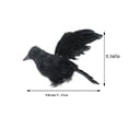 thumbnail image 3 of Halloween Crow Decoration, Realistic Flying Crow Halloween Hand-made Crow Prop Feathered Black Crow Props Raven Scene Birds Decoration for Garden Home Party, 3 of 5