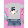 thumbnail image 3 of Penguin Varsity P - Cozy Mascot Emoji Graphic Youth's T-shirt, 3 of 4