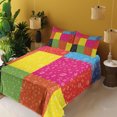 thumbnail image 3 of Ambesonne Colorful Fitted & Top Sheet Set with Shams, Vibrant Rainbow Colors, Multicolor, 3 of 5