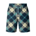 thumbnail image 4 of Plaid Shorts for Men Casual Classic Fit new Drawstring Elastic Waist Short Lightweight Straight Leg Loose Y2k Lounge Shorts with Pockets Dark Blue XL, 4 of 5