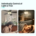 thumbnail image 2 of Summit Living 52" Smart Ceiling Fan with LED Light, APP/Remote/Voice Control, 6 Quiet Speeds, 3 Adjustable Color Tones, Reversible Blades & 2 Down-Rod Lengths, White, 2 of 10