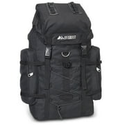 Everest Multi-compartment Snap Buckle Hiking Backpack, Black