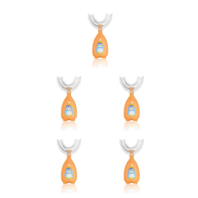 Toystoory Cepillo de de silicona en forma de U de doble cara Gadget de entrenamiento para bebés Pequeño, naranja Type2 NO2