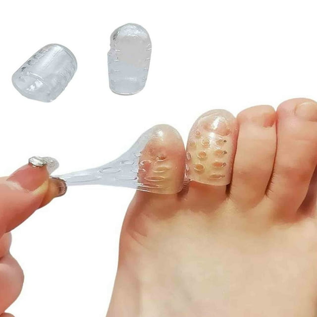 Almohadillas protectoras de gel para la puntera | Alivio de la fricción Pequeña almohadilla para los dedos | Puntera de silicona transparente, suave, elástica, reutilizable y lavable | Protege