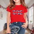thumbnail image 4 of Chemisier à Manches Courtes à Col Rond Imprimé Drapeau Britannique pour Enfants, Tissu en Polyester, Tenue Décontractée pour l'École, Coupe Douce et Confortable, Haut Estival et Printanier Respirant, Lavable à la Machine, 4 of 4