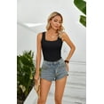 thumbnail image 5 of Vafful Womens Summer Tank Tops Square Neck Sleeveless Low Cut Sexy Shirts Ribbed Tanks Slim Fitted Casual Basic Tee Shirt, 5 of 7