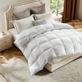 thumbnail image 3 of EDX Down Comforter, King Size Fluffy Soft Duck Feathers Down Comforter, Machine Washable for Winter, White, 90 X 104in, 3 of 8
