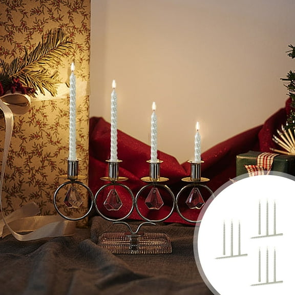 Luxicdy 12 Pack 10In Spiral Taper Candles for Christmas and Spring Home Decoration, Unscented Dripless Twisted Candlesticks for Dinner St. Patrick's Day Earth Day and Garden Parties(White)