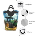 thumbnail image 3 of Sikiie Green Tractor Field Square Laundry Bag Large Collapsible Dirty Clothes Bags With Handles Waterproof Essentials Storage For College Dorm, Family, 3 of 5