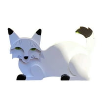 GQDIN Animal Flower Pots for Indoor and Outdoor Garden - Cat Themed Potted Planters as Art and Craft Decor, Wooden Garden Ornaments for Flowers and Succulents,Unique Gift Idea,12 x 7 inch