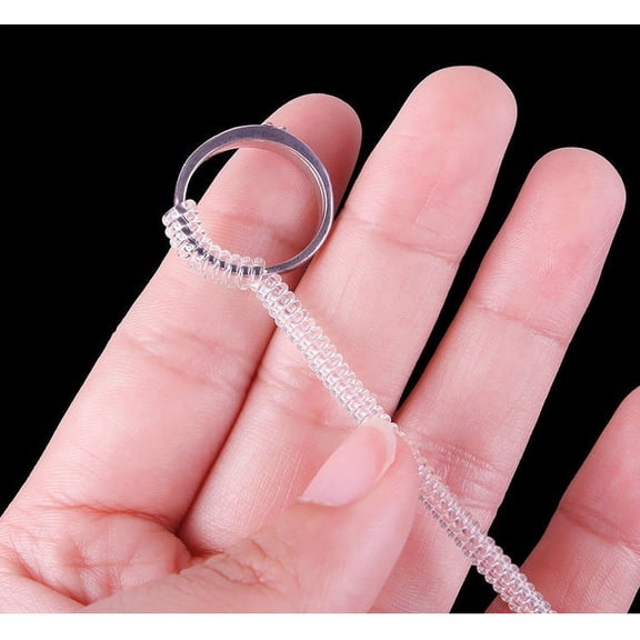 Ring Size Adjuster for Loose Rings, 4-Piece Set with Polishing Cloth, Easy to Use, Durable PU Material, 3.82" Length