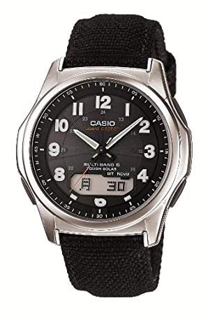 Casio Men's Atomic-Solar Ana-Digi Watch, Black Nylon Strap