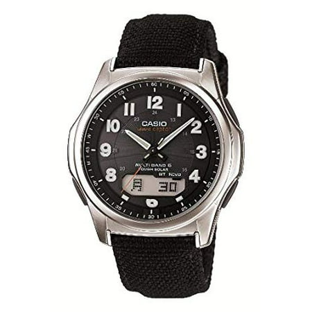 Casio Men's Atomic-Solar Ana-Digi Watch, Black Nylon